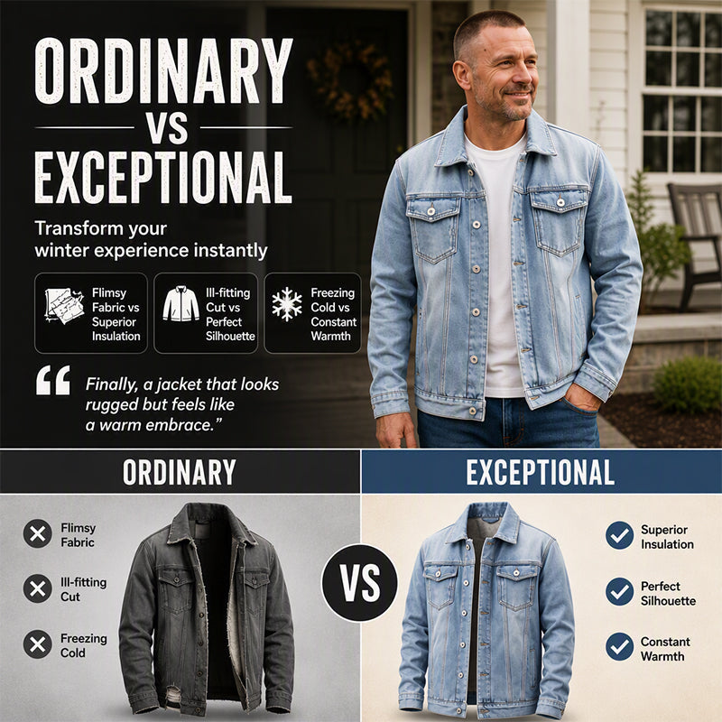 Men's Classic Winter Warm Denim Jacket