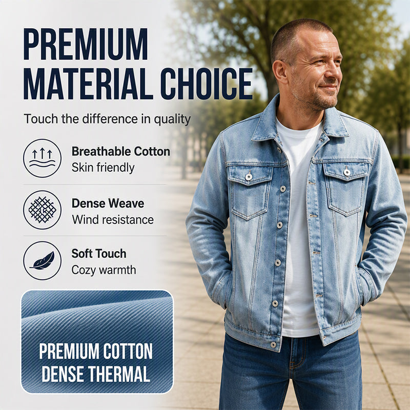 Men's Classic Winter Warm Denim Jacket