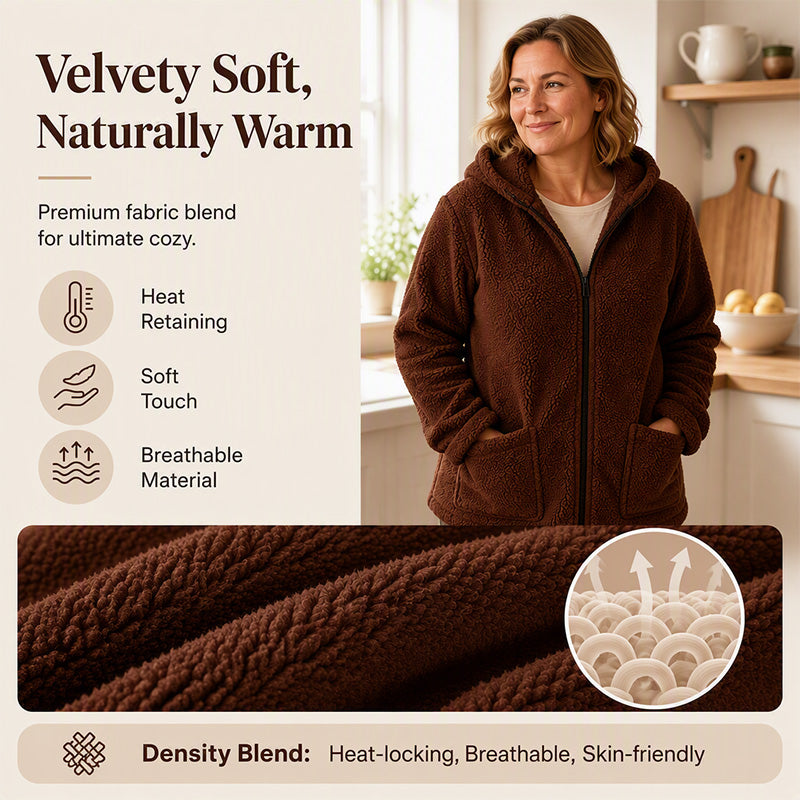 Women's Casual Plush Hooded Jacket