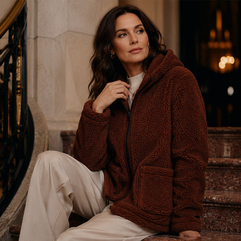 Women's Casual Plush Hooded Jacket