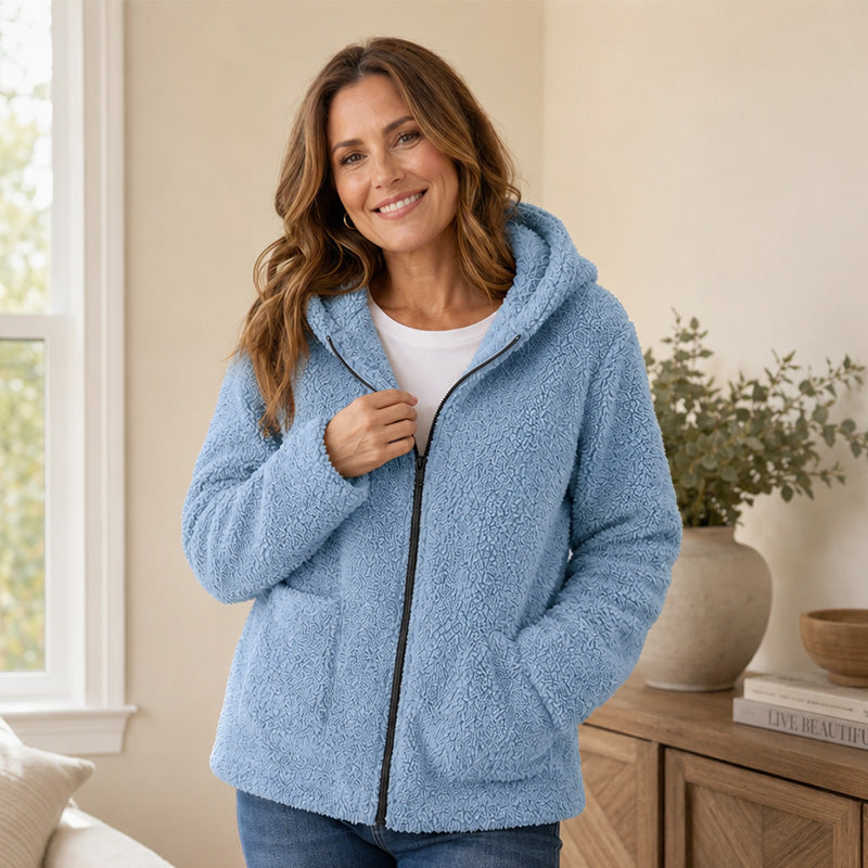 Women's Casual Plush Hooded Jacket