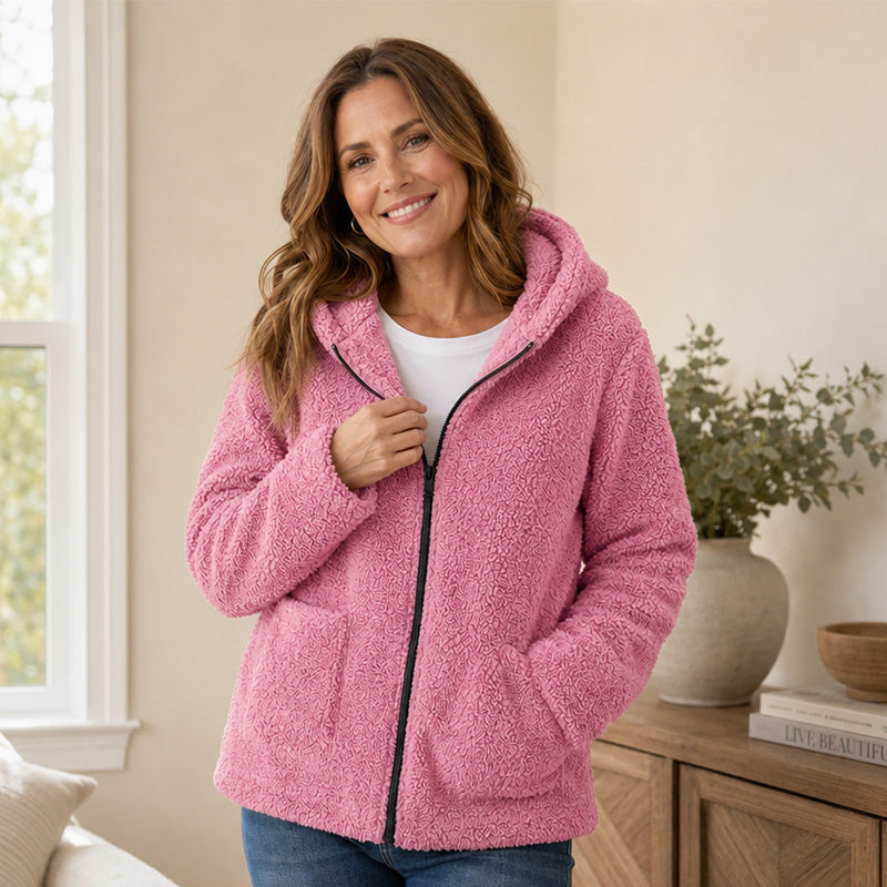 Women's Casual Plush Hooded Jacket