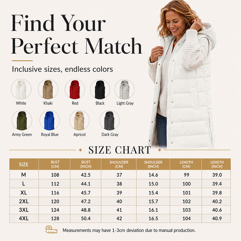 Women's Mid-Length Hooded Padded Vest