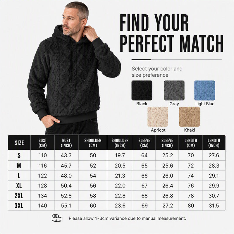 Men's Casual Double-Sided Plush Hoodie