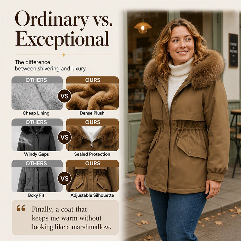 Women's Mid-Length Plush-Lined Parka Jacket