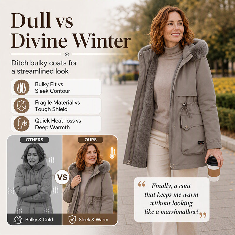 Women's Mid-Length Plush-Lined Parka Jacket