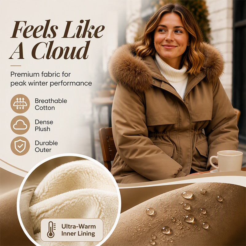 Women's Mid-Length Plush-Lined Parka Jacket