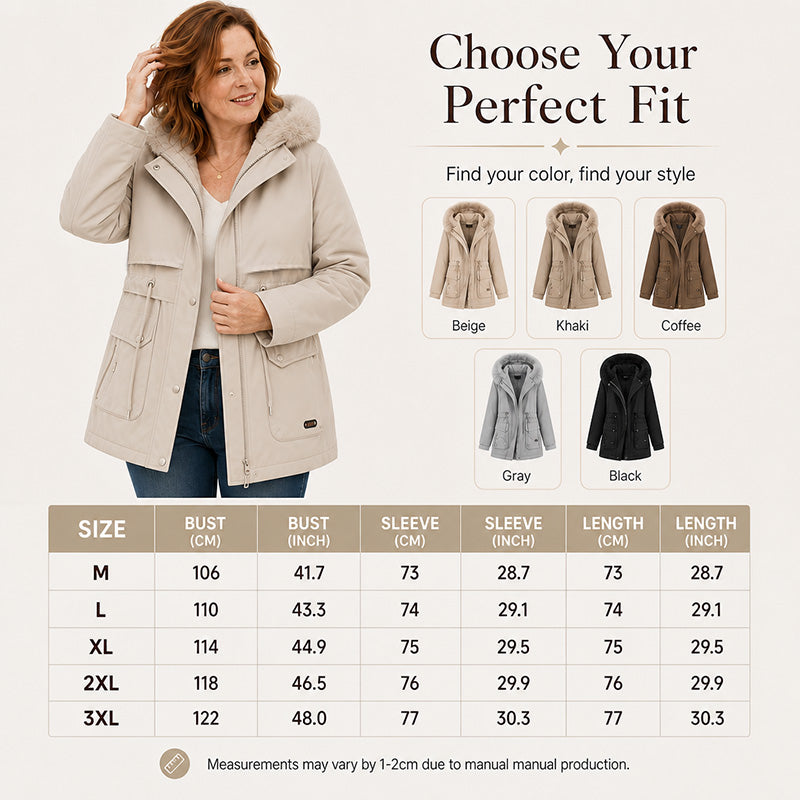 Women's Mid-Length Plush-Lined Parka Jacket