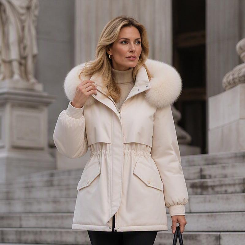 Women's Mid-Length Plush-Lined Parka Jacket
