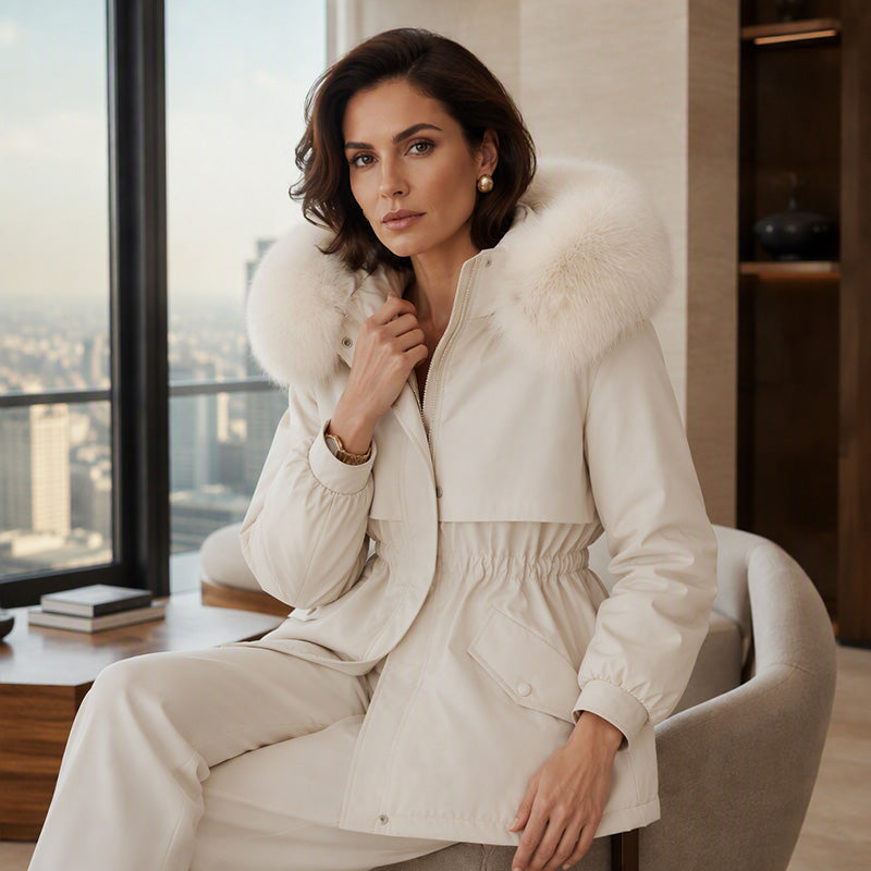 Women's Mid-Length Plush-Lined Parka Jacket