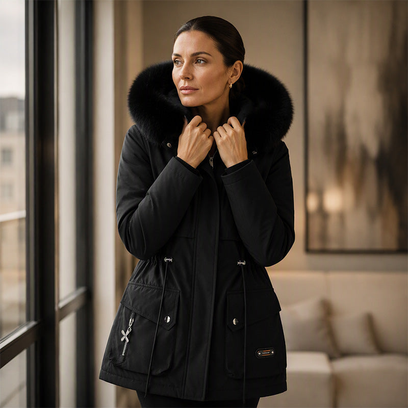 Women's Mid-Length Plush-Lined Parka Jacket