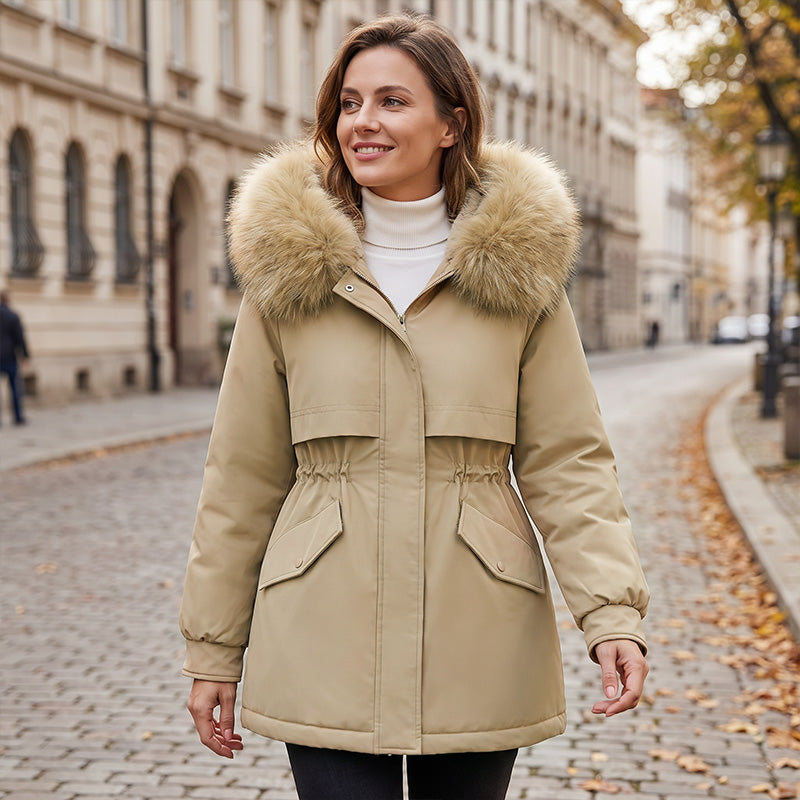 Women's Mid-Length Plush-Lined Parka Jacket