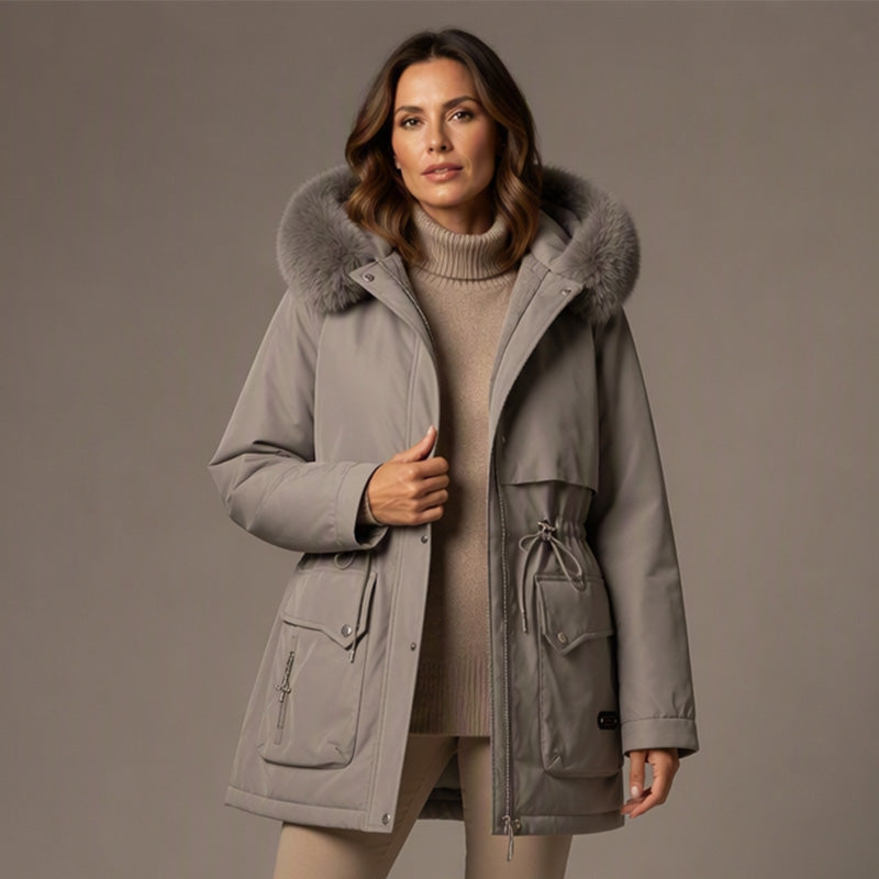 Women's Mid-Length Plush-Lined Parka Jacket