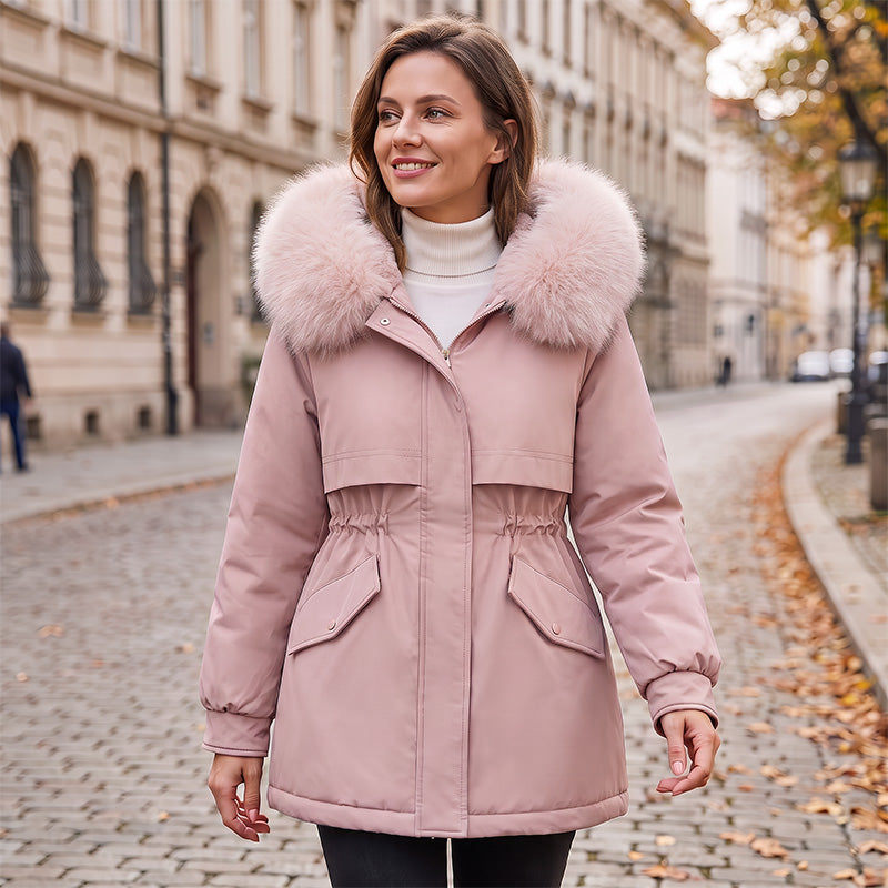 Women's Mid-Length Plush-Lined Parka Jacket
