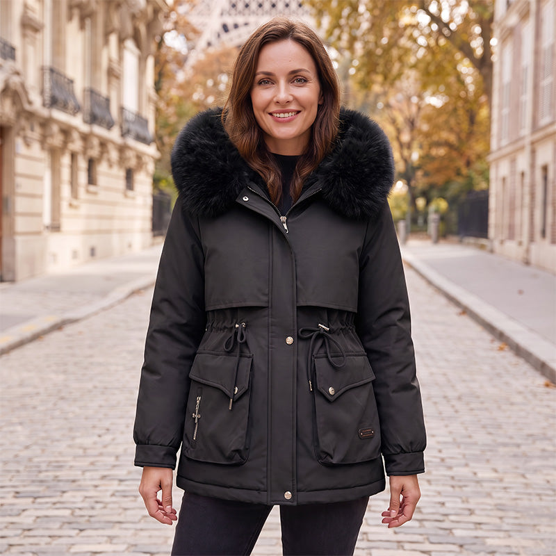 Women's Mid-Length Plush-Lined Parka Jacket