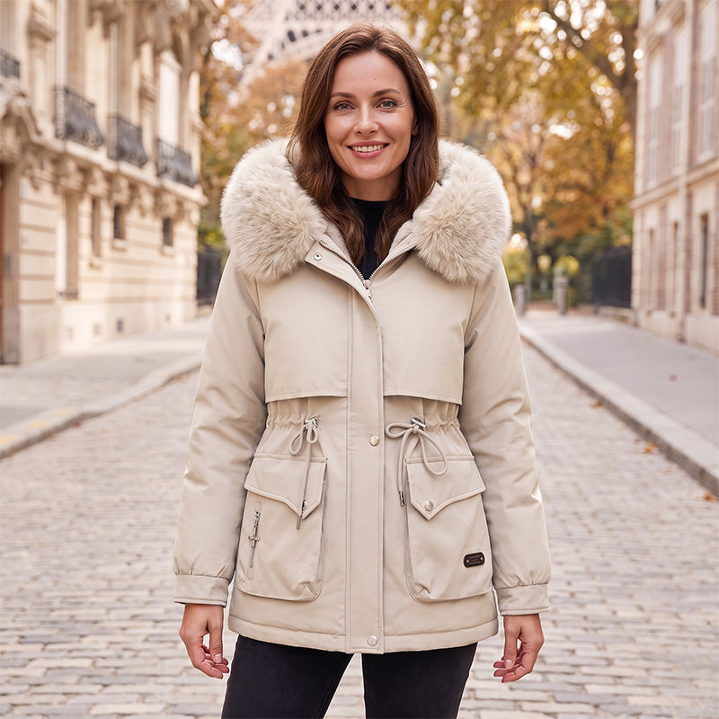 Women's Mid-Length Plush-Lined Parka Jacket