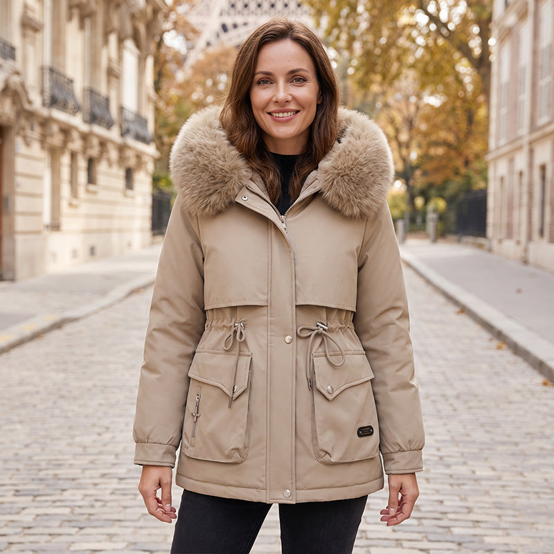 Women's Mid-Length Plush-Lined Parka Jacket