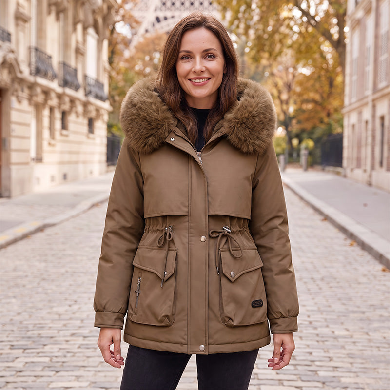 Women's Mid-Length Plush-Lined Parka Jacket