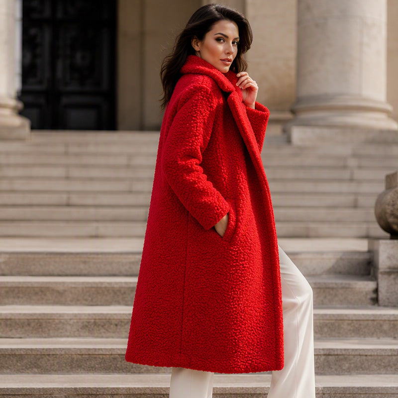 Women's Mid-Long Lambswool Coat