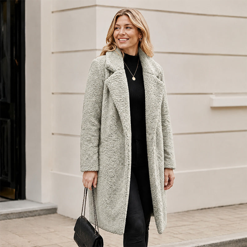 Women's Mid-Long Lambswool Coat
