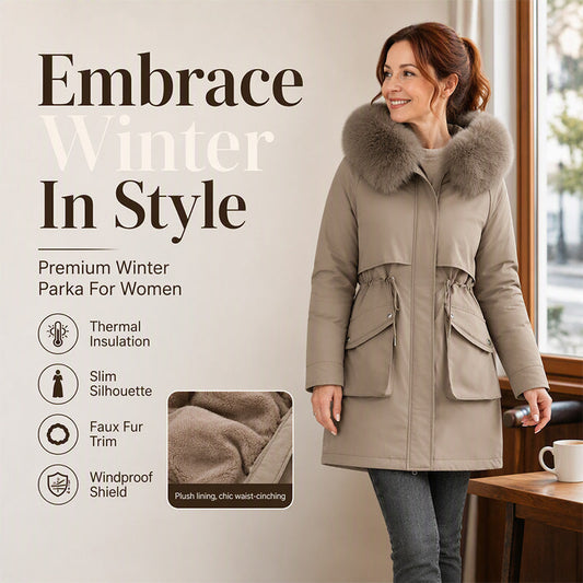 Women's Thickened Plush-Lined Parka Jacket