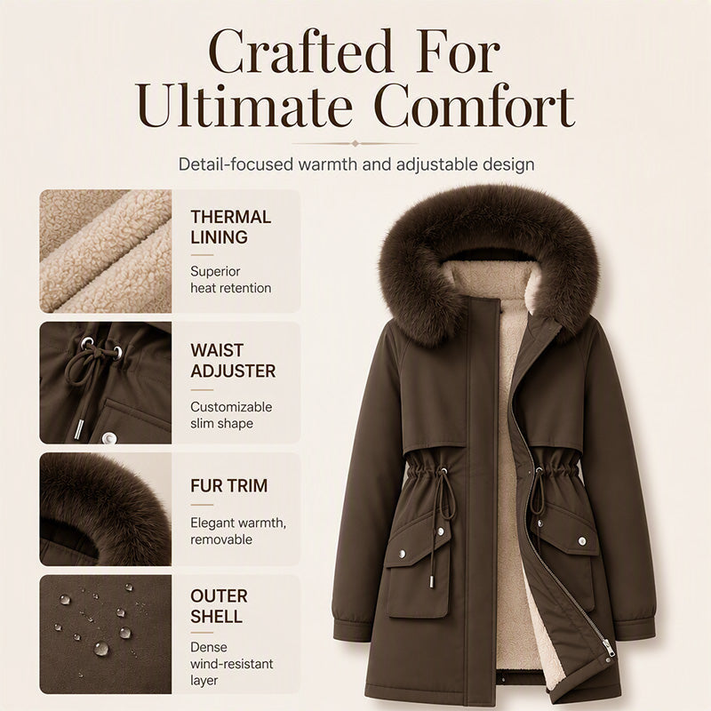 Women's Thickened Plush-Lined Parka Jacket