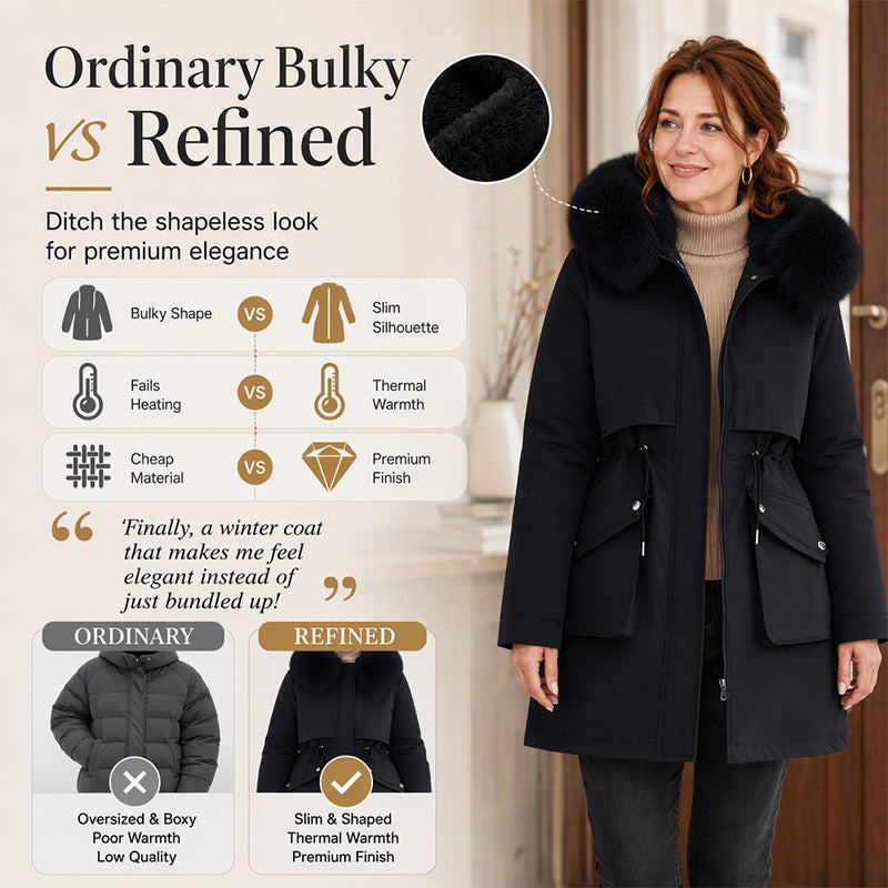 Women's Thickened Plush-Lined Parka Jacket