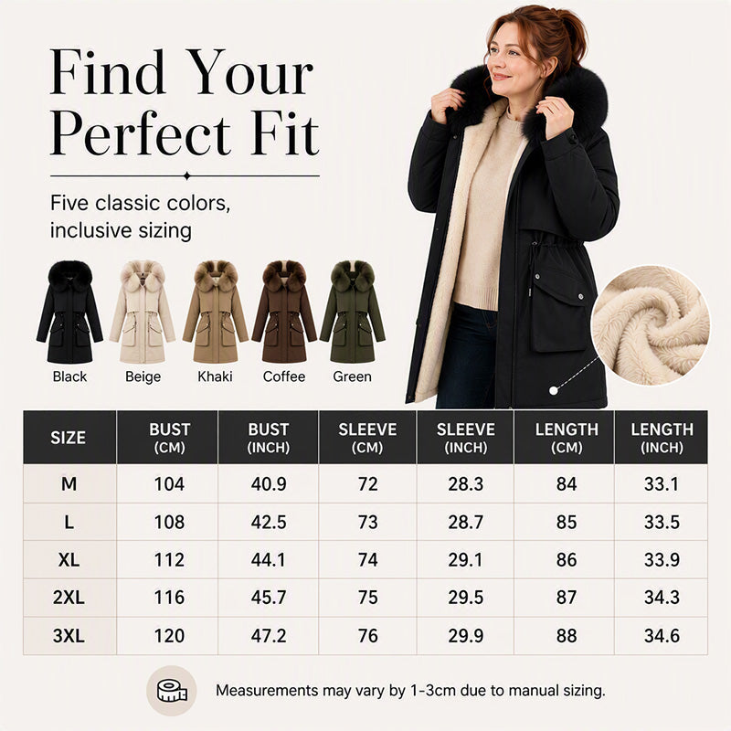 Women's Thickened Plush-Lined Parka Jacket