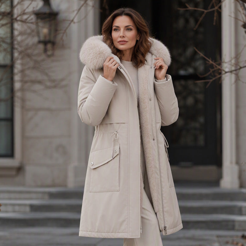 Women's Thickened Plush-Lined Parka Jacket