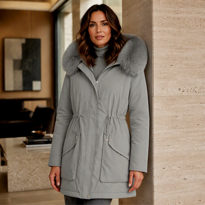 Women's Thickened Plush-Lined Parka Jacket