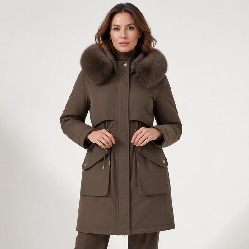 Women's Thickened Plush-Lined Parka Jacket