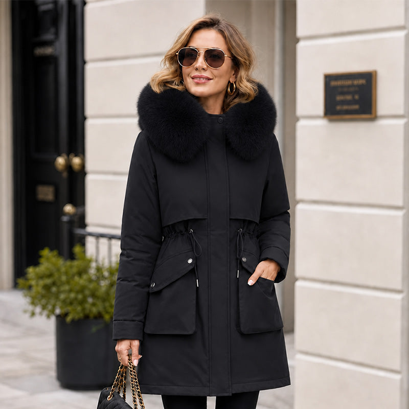 Women's Thickened Plush-Lined Parka Jacket