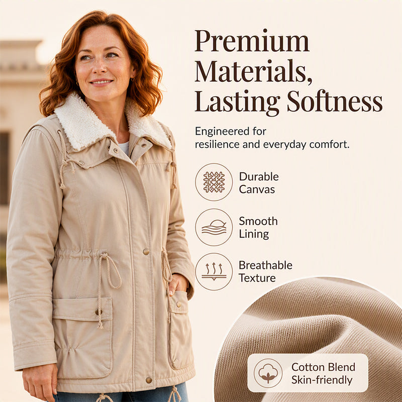 Women's Mid-Length Warm Sherpa Coat