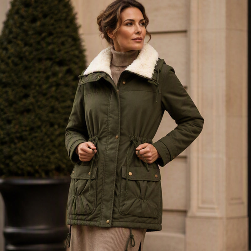 Women's Mid-Length Warm Sherpa Coat