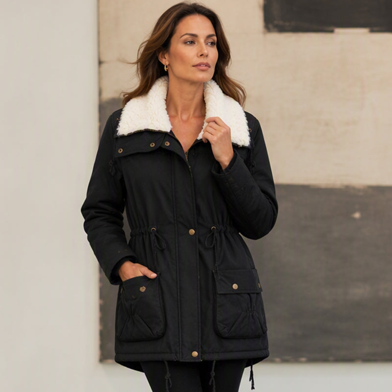 Women's Mid-Length Warm Sherpa Coat