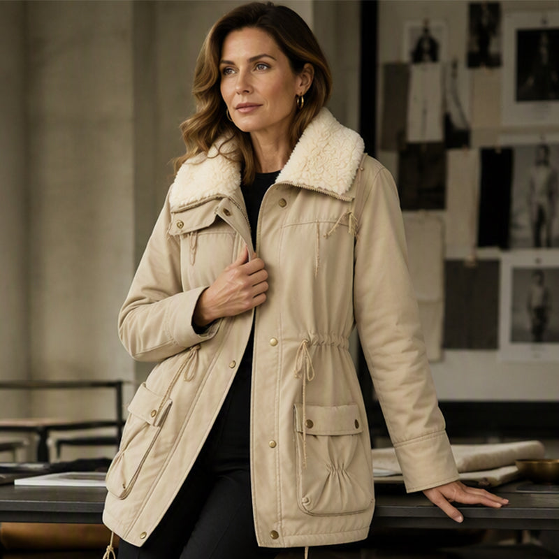Women's Mid-Length Warm Sherpa Coat
