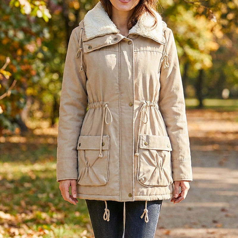 Women's Mid-Length Warm Sherpa Coat