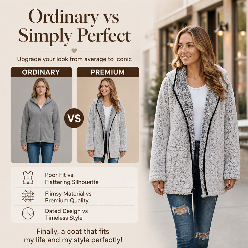 Women's Casual Hooded Plush Cardigan