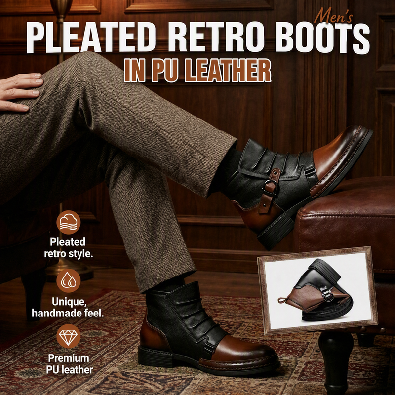 Men's Two-Tone Zipper Ankle Boots