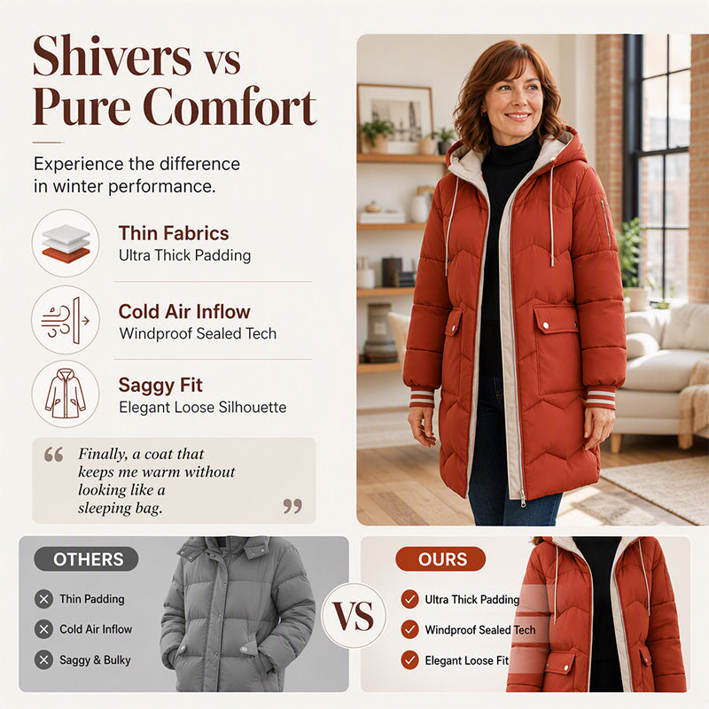 Women's Mid-Long Hooded Puffer Coat