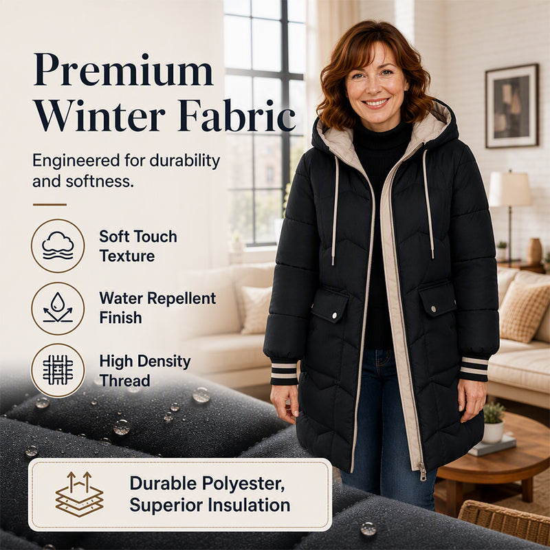 Women's Mid-Long Hooded Puffer Coat