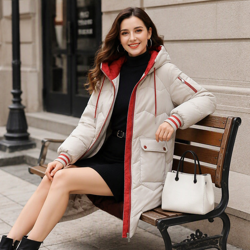 Women's Mid-Long Hooded Puffer Coat