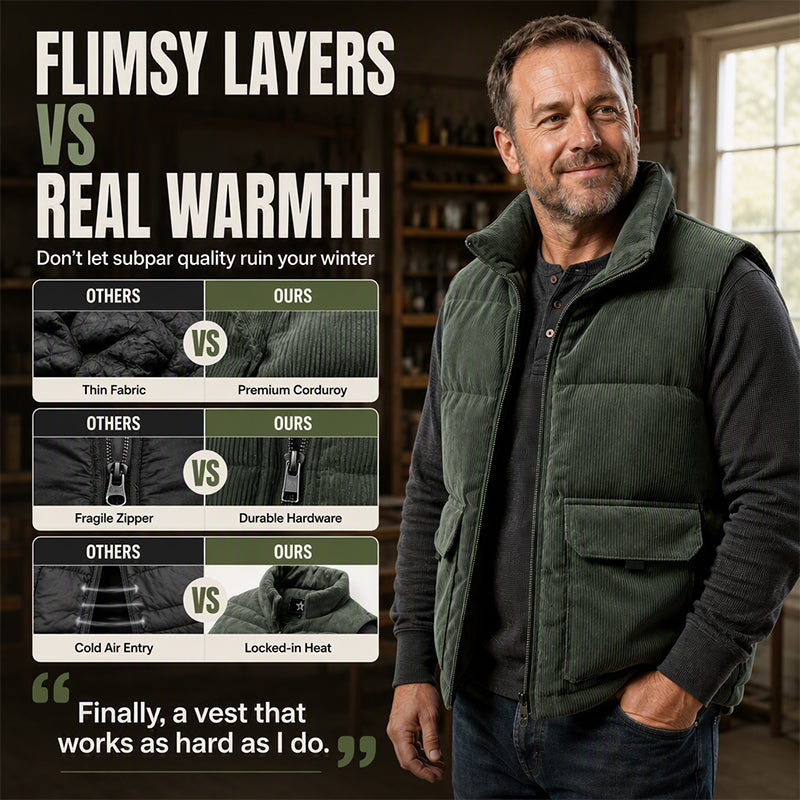 Men's Thickened Corduroy Padded Vest
