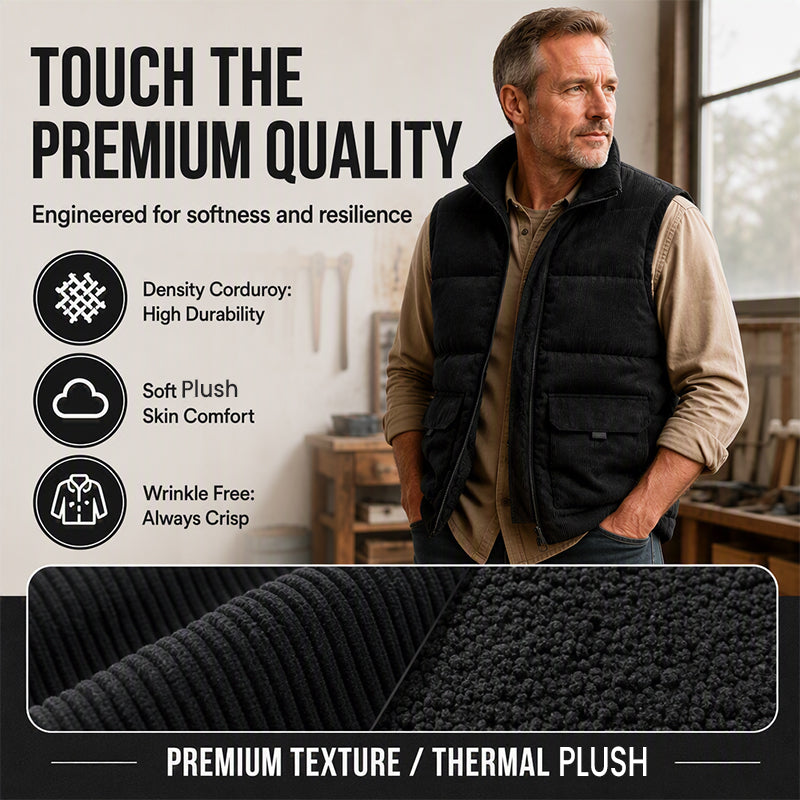Men's Thickened Corduroy Padded Vest