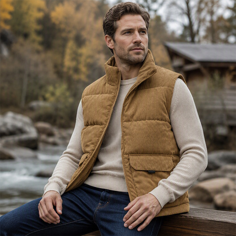 Men's Thickened Corduroy Padded Vest