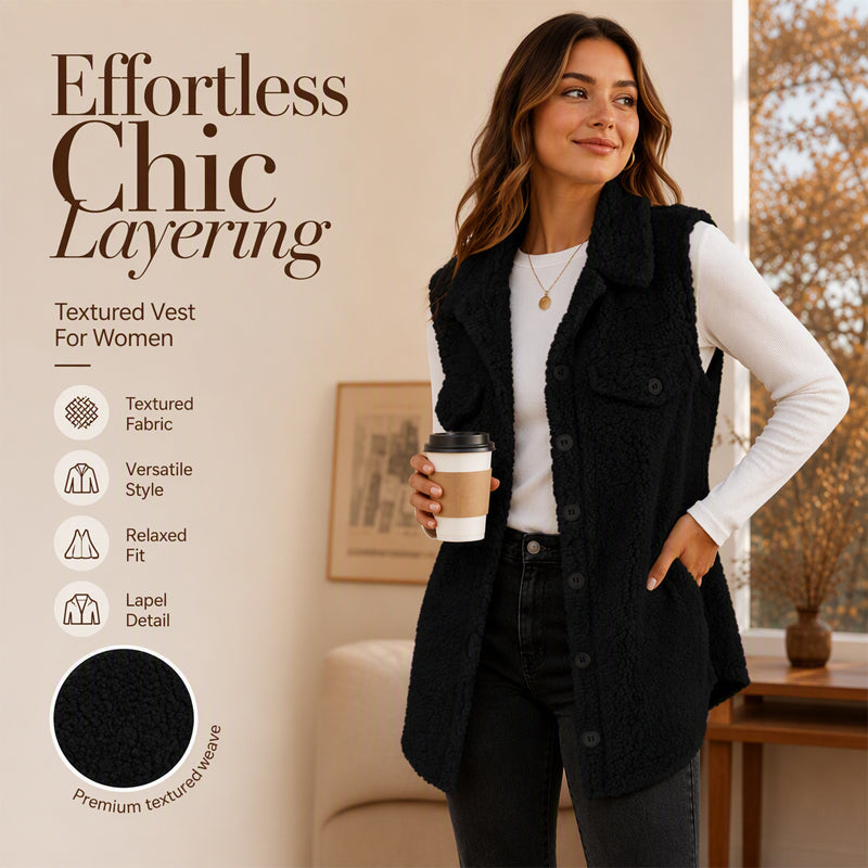 Women's Winter Cozy Lapel Collar Vest