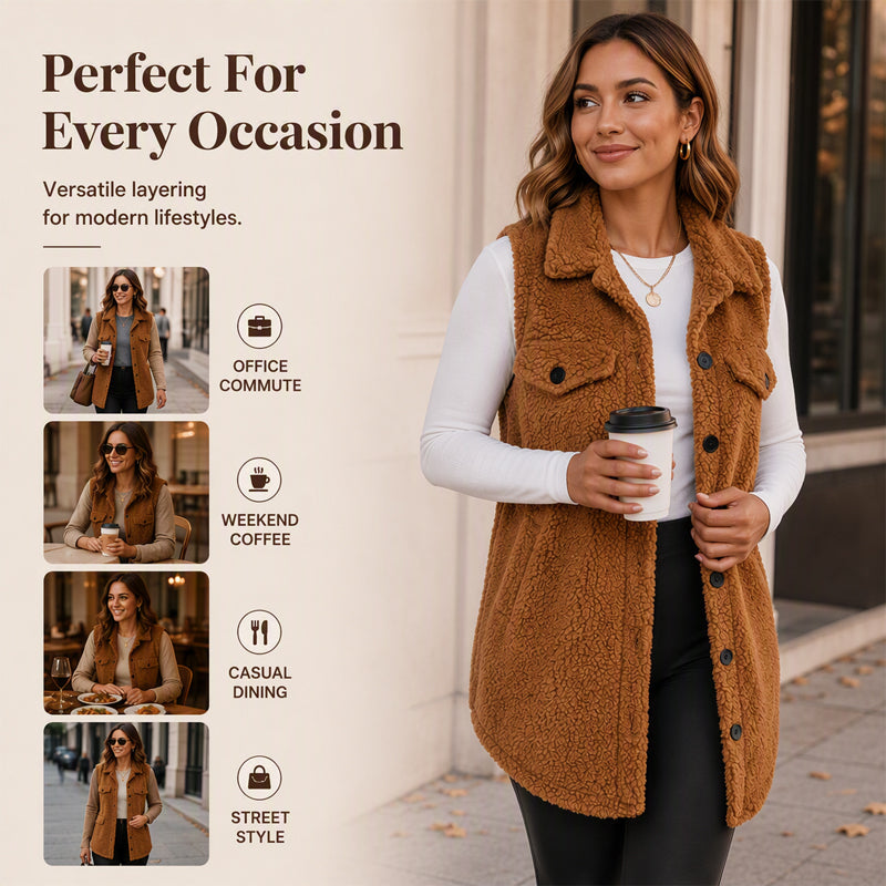 Women's Winter Cozy Lapel Collar Vest