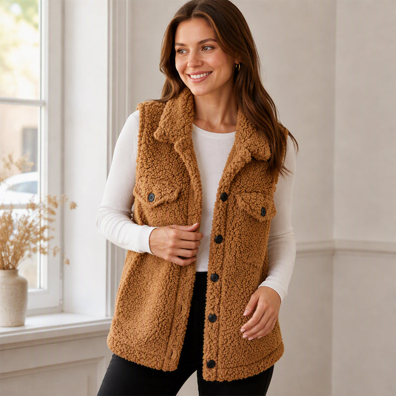 Women's Winter Cozy Lapel Collar Vest