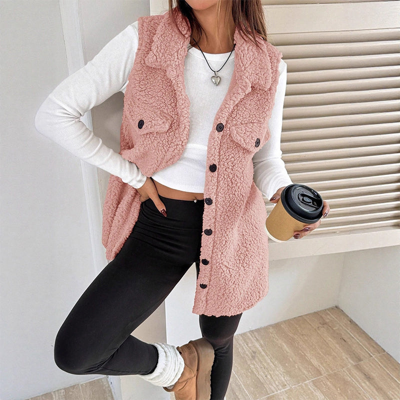 Women's Winter Cozy Lapel Collar Vest