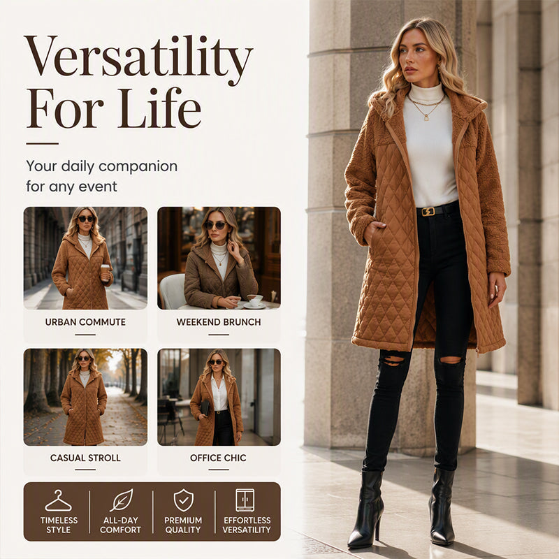 Women's Winter Loose Mid-Length Hooded Jacket